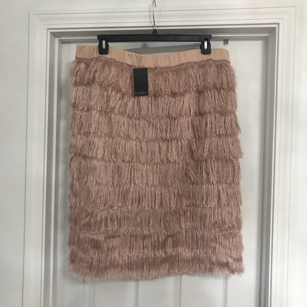 NWT Eloquii fringe pencil skirt